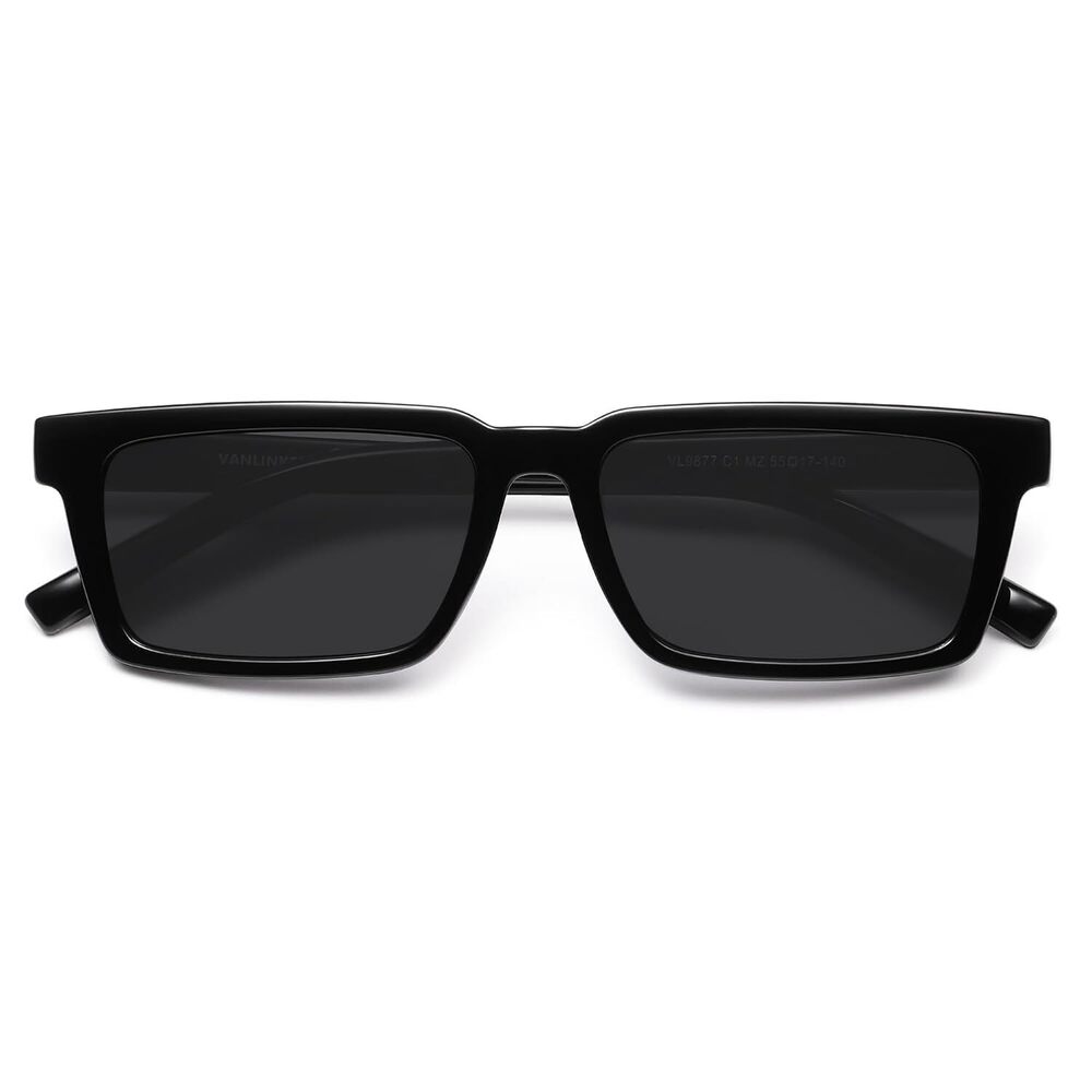 Trendy Rectangle Sunglasses for Men Women Polarized Retro Small Chic